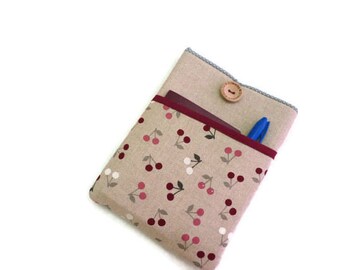 Padded Cover for iPad Mini 1 2 3 4, iPad Mini Sleeve Bag, iPad mini sleeve, iPad mini case, iPad mini cover - cherries Fabric