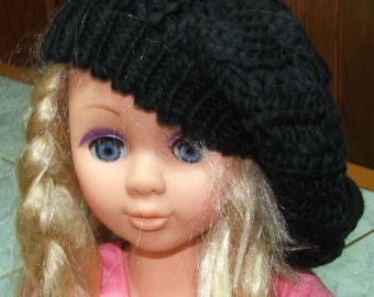 Beret made of acrylic yarn - one size - black color