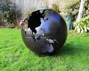 Black Globe 70cm Sphere Fire Pit