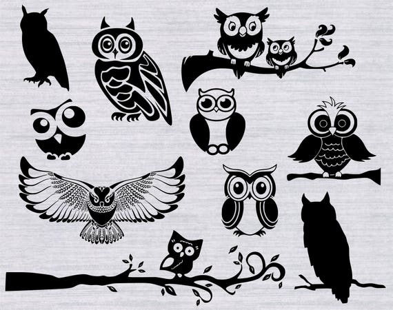 Owl SVG Bundle Owl SVG files Owl silhouette Owl family svg