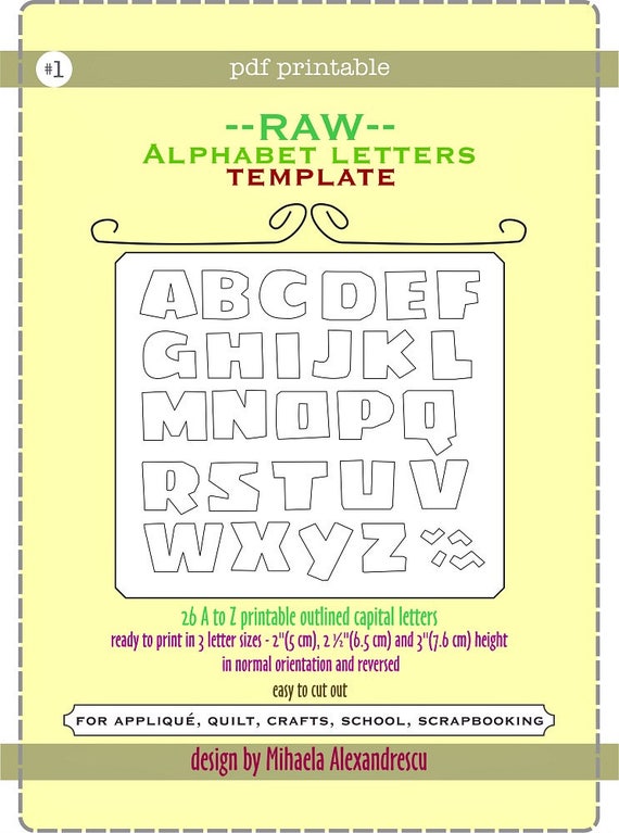 printable alphabet capital letters template for applique pdf