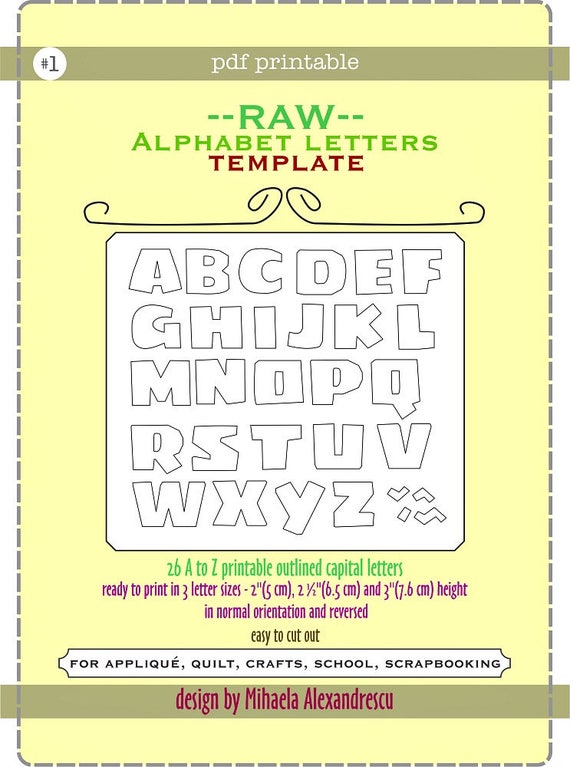 printable alphabet capital letters template for applique pdf