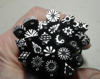 4, Metal Stamps, sun stamp, sunburst stamp, goddess stamp, esoteric stamp, jewelry stamp, jewelry tools, metal tools, leather stamp