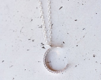 silver moon necklace
