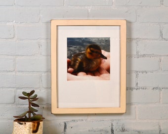 11x14" Picture Frame in 1x1 Flat Style with Vintage Ivory Finish - IN STOCK - Same Day Shipping - Handmade 11 x 14 Solid Hardwood