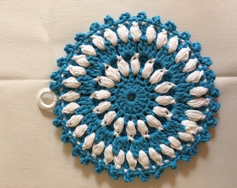 Blue and White Potholder
