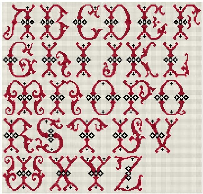 Download Large Letters Alphabet for cross stitch Monograms PDF pattern