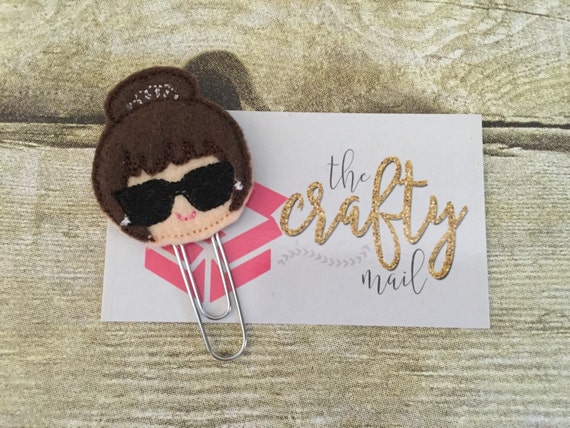 Glam Girl Head Paper Planner Clip
