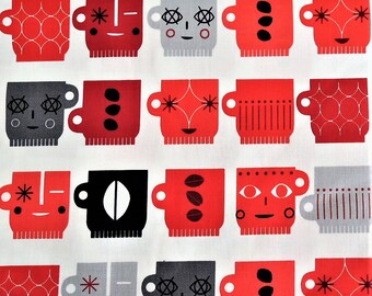 Metro Cafe by Suzy Ultman for Robert Kaufman, Red 1/2 Yard
