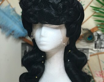 Black poodle bangs with waves