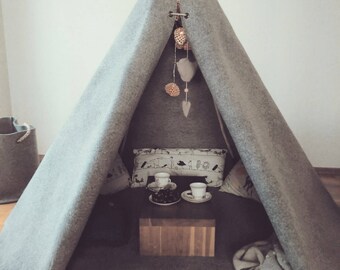 teepee-solid-gray-wool-kids Teepee-teepee tent-tipi enfant-play tent-teepee tent-tent-teepee kids-childrens teepee-tent-teepees-kids teepee