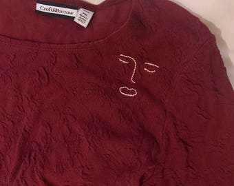 Matisse inspired, hand embroidered half sleeve top