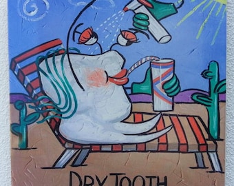 Dry Tooth! Funny souvenir tile