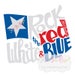 EXCLUSIVE Rock Red White Blue Flag SVG and DXF File