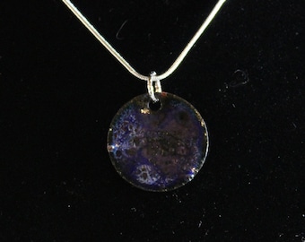 Blue Violet Enameled Pendant (022017-012)