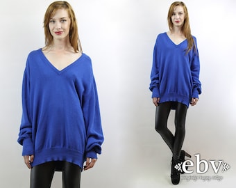 Oversized Knit Oversized Jumper Blue Sweater Normcore Sweater Minimalist Sweater XL Sweater Vintage 70s Blue Oversized Sweater S M L XL