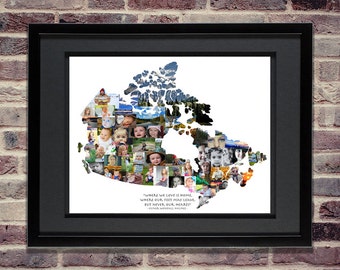 Canada Photo Collage | Canadian Art | Canadian Maps | Canadian Wall Art | Canada Gift | Canada Map Art | Canada Print | Canada Home