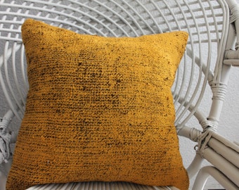 16x16 Over Dyed Kilim Pillow Cushion Cover 16x16 Decorative Turkish Kilim Pillow Throw Pillow Ethnic Pillow Bohemian Pillow 973