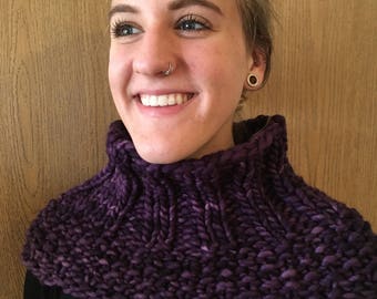 Spirited Merino Wool Cowl in Brilliant Purple