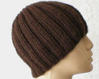 Brown beanie hat, skull cap, toque, brown hat, beanie hat, winter hat, mens womens knit hat, chemo cap, ski snowboard, skateboard, hiking