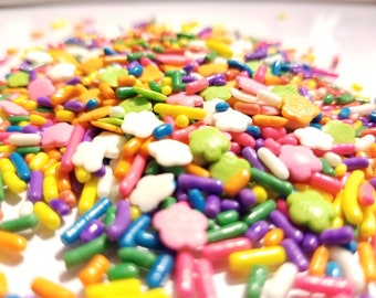 Rainbow sprinkles and flowers 4oz