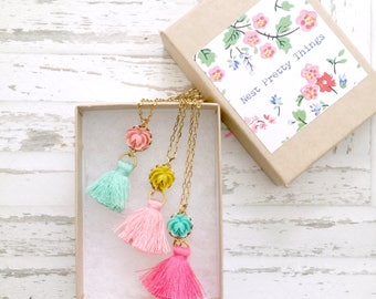 Girls Tassel Necklace, Jewelry for girls, gift for kids, kids jewelry, necklace for girls