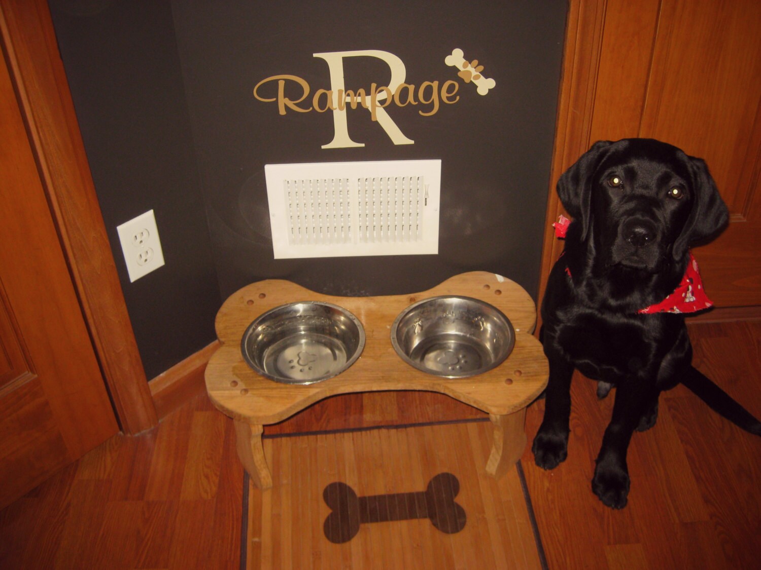 Dog Name Wall Decal Personalized Custom Wall Art Dish Food