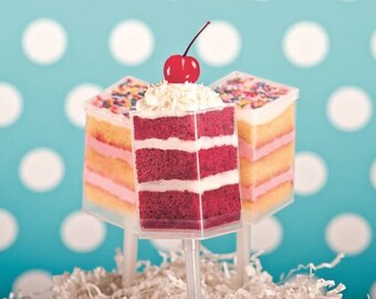 CakeShooters® - Square Clear Cake Shooter Push Pop - 12/24/36/48 count