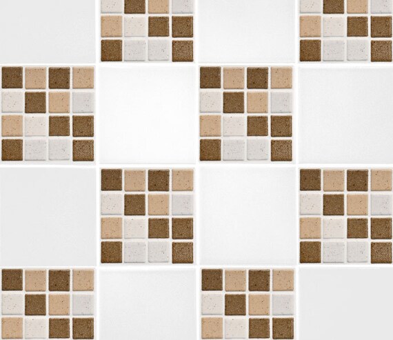 brown mosaic tile transfers 6 x 6 printed