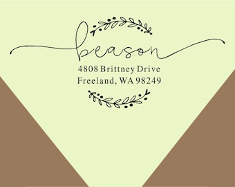 return address-custom stamp-alligraphy Script Address stamp- custom Return Address Stamp, Self-Inking Address Stamp -custom rubber stamp