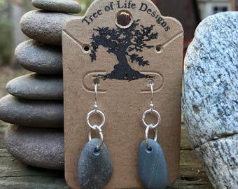 Beach pebble earrings