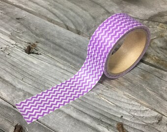 Washi Tape - 20mm - Purple and White Chevron - Deco Paper Tape No. 905