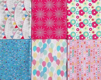 Celebrations Fat Quarter Bundle of 6 Fabrics -100% Cotton