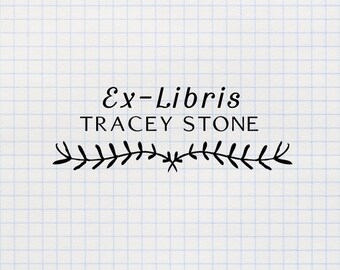 Ex Libris Stamp, Book Stamp, Library Stamp, Bookplate Stamp, Custom Rubber Stamp, Personalized Self Inking Stamp - CN784
