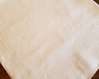 Basketweave Openwork Tablecloth - Vintage #10