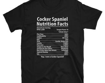 Cocker Spaniel Mom Shirt Dog Nutrition Facts Cocker Spaniel Gift T-Shirt