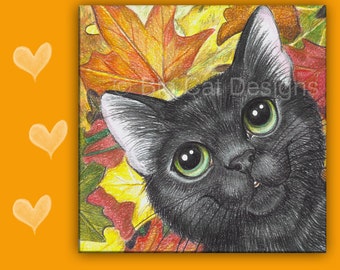 CAT TILE, Cat Trivit, Black Cat Tile, Ceramic Cat Tile, Cat Spoon Rest, Cat Sign, Cat Lover Gift