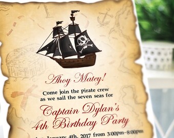 Kids' Pirate Birthday Party Invitation - PRINTABLE