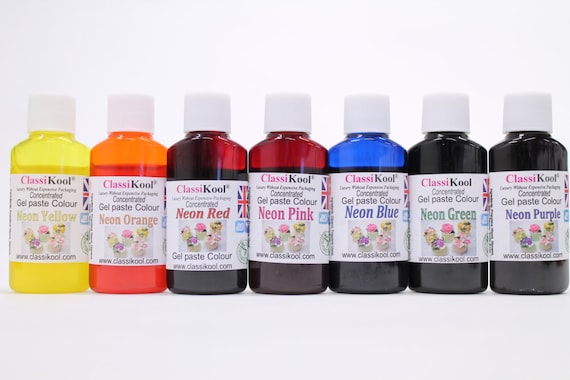 Classikool 30ml Neon Gel Food Colouring for Sugarpaste, Icing ... Classikool 30ml Neon Gel Food Colouring for Sugarpaste, Icing ...