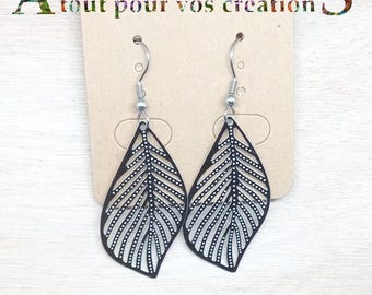 1 pair of stainless steel leaf earrings