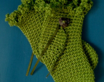 Woodland Baby Booties in Forrest Green