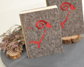 Felt Notebook "heidschnuck sheep"