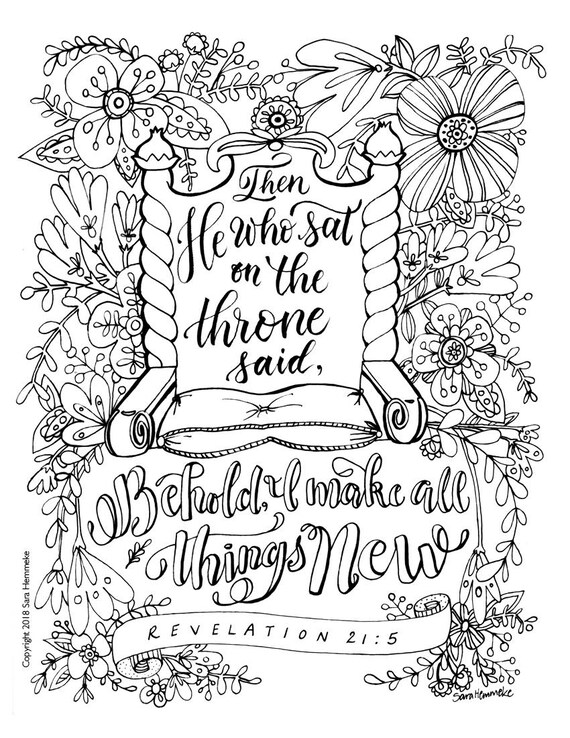 Coloring Page Bible Verse Revelation 21:5 DOWNLOAD