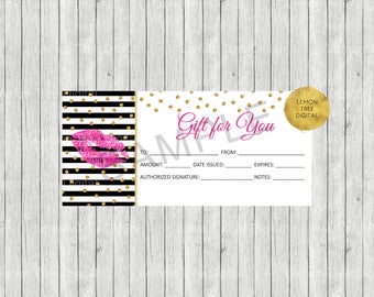 Printable Gift Certificate LipSense SeneGence Gift Card