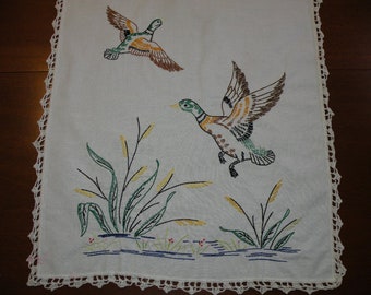 Embroidered Flying Geese Table Runner