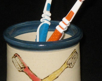 Hand-Painted Ceramic Toothbrush Holder