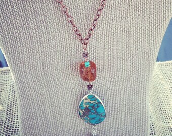Natural stone fringe necklace