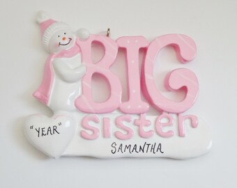 Big Sister Personalized Christmas Ornament - Ornament for Big Sister