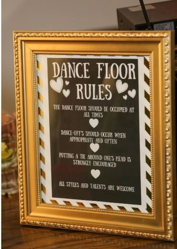 Dance Floor Rules Wedding/Party Funny Sign digital download