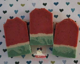 Watermelon, Handmade soap, Artisan soap, Cold process soap, soap, soap bar, bath and body